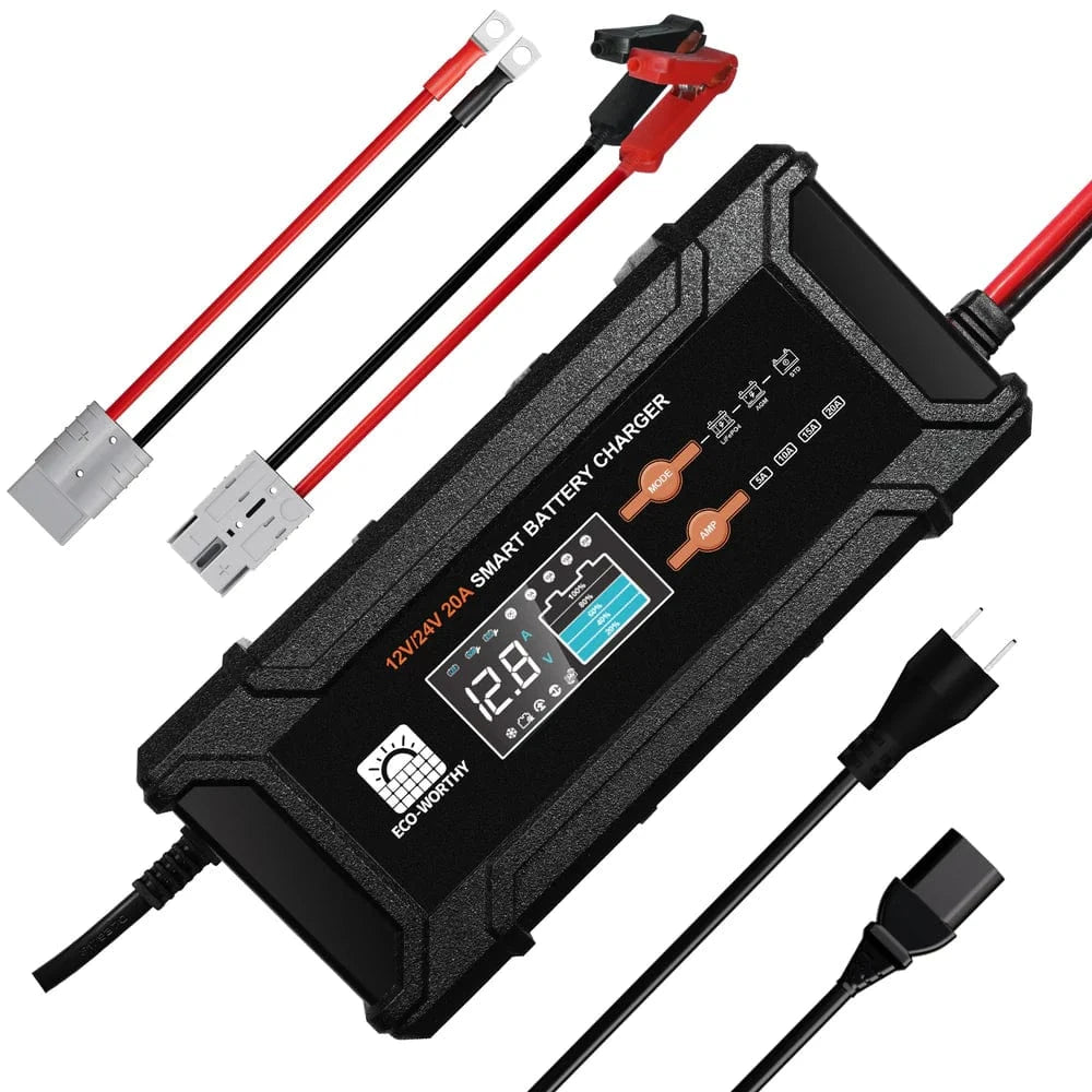 Signature Solar Chargers Eco-Worthy 20A 12V Battery Charger for LiFePO4
