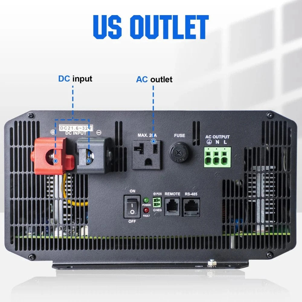 Signature Solar Solar Charge Controllers and Inverters Eco-Worthy 3000W Off Grid Pure Sine Wave Inverter 24V to 110V
