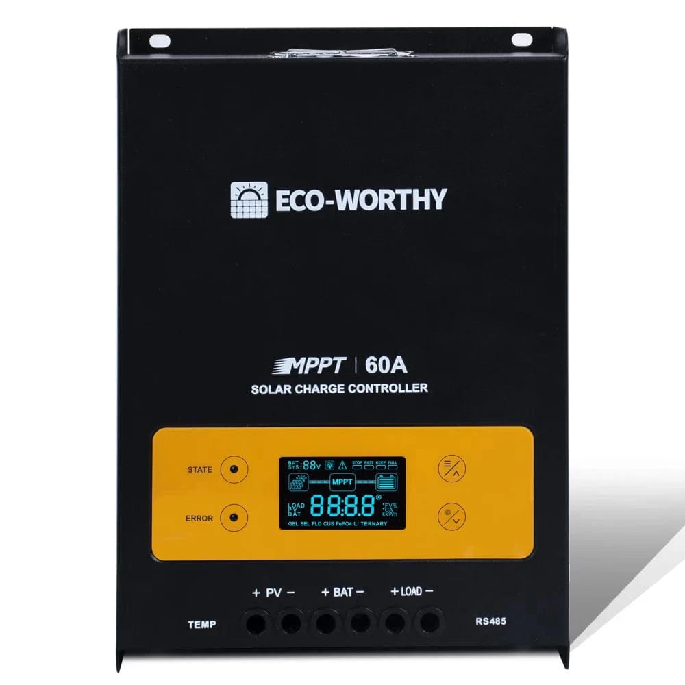 Signature Solar Chargers Eco-Worthy 60A 12/24/36/48V MPPT OLED Display Solar Charge Controller Regulator