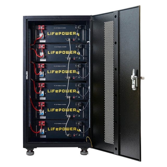Signature Solar Solar Accessories & Components EG4 Enclosed Battery Rack | 6 Slot | Wheels Included | Bus Bar Covers | Welded (Grey) (Pre-Assembled)