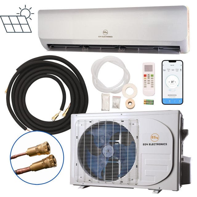 Signature Solar Hybrid Solar Mini-Split Kit EG4 Hybrid Solar Mini-Split Kit | Energy Star Certified Air Conditioner Heat Pump AC/DC | 24000 BTU | SEER2 21 | + 3150 Watts of Solar PV [KIT-E0012]