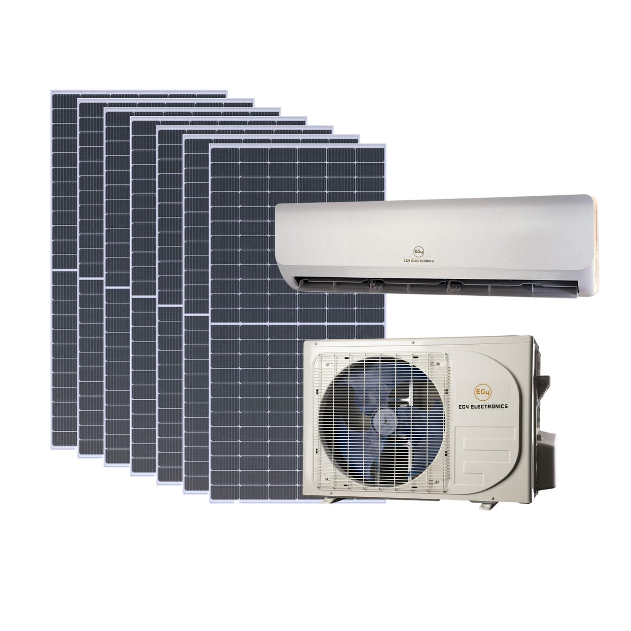 Signature Solar Hybrid Solar Mini-Split Kit EG4 Hybrid Solar Mini-Split Kit | Energy Star Certified Air Conditioner Heat Pump AC/DC | 24000 BTU | SEER2 21 | + 3150 Watts of Solar PV [KIT-E0012]