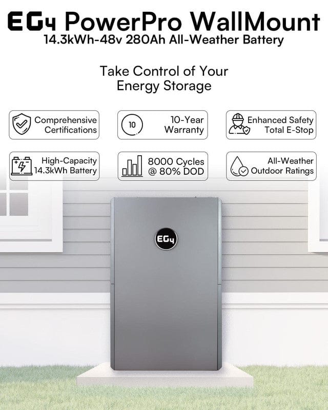 Signature Solar Air Conditioners EG4 Power Pro Wall Mount All Weather Lithium Battery | 48V 280Ah | 14.3kWh LiFePO4
