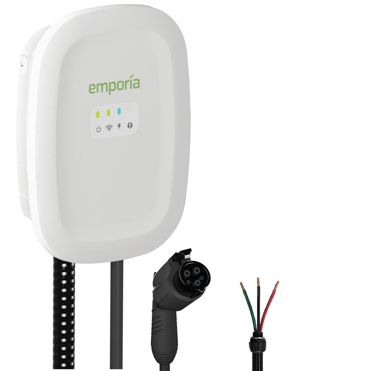 Signature Solar Chargers Emporia EV Charger | White | Hardwire | J1772