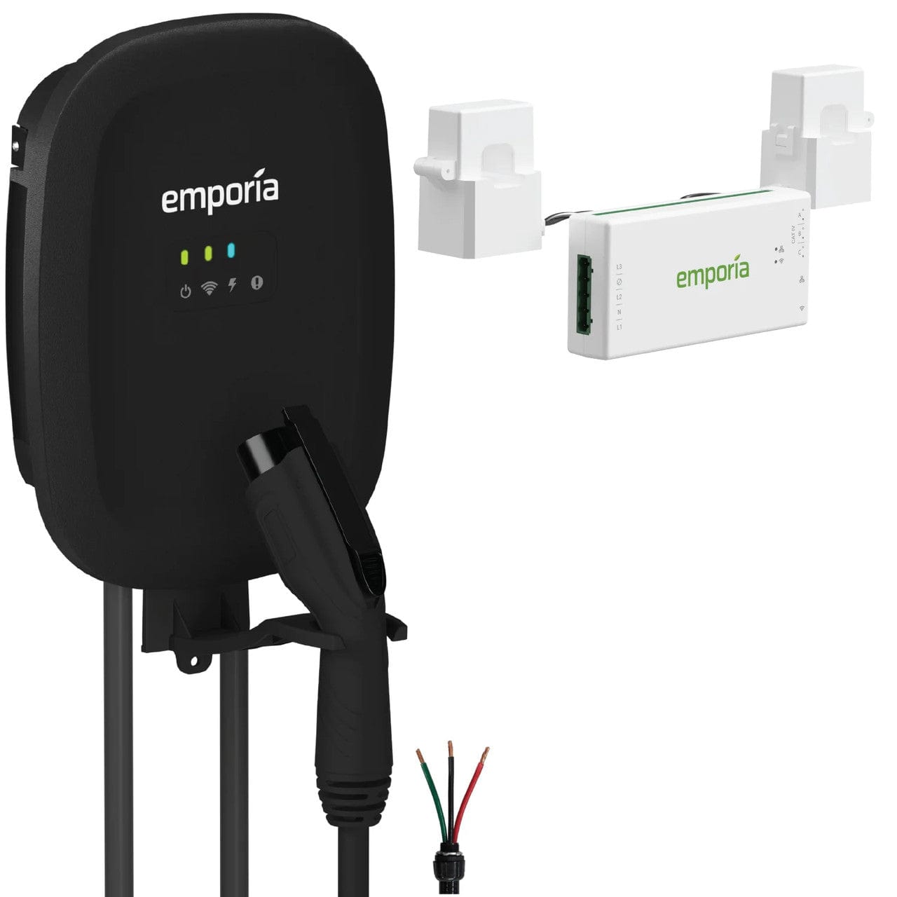 Signature Solar Chargers Emporia EV Charger with PowerSmart Load Management | Black | Hardwire | J1772