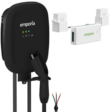 Signature Solar Chargers Emporia EV Charger with PowerSmart Load Management | Black | Hardwire | J1772
