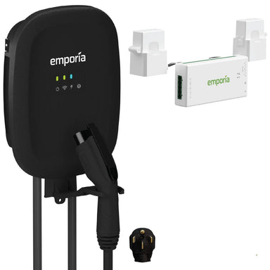 Signature Solar Chargers Emporia EV Charger with PowerSmart Load Management | Black | NEMA 14-50 | J1772