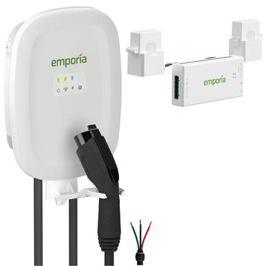 Signature Solar Chargers Emporia EV Charger with PowerSmart Load Management | White | Hardwire | J1772