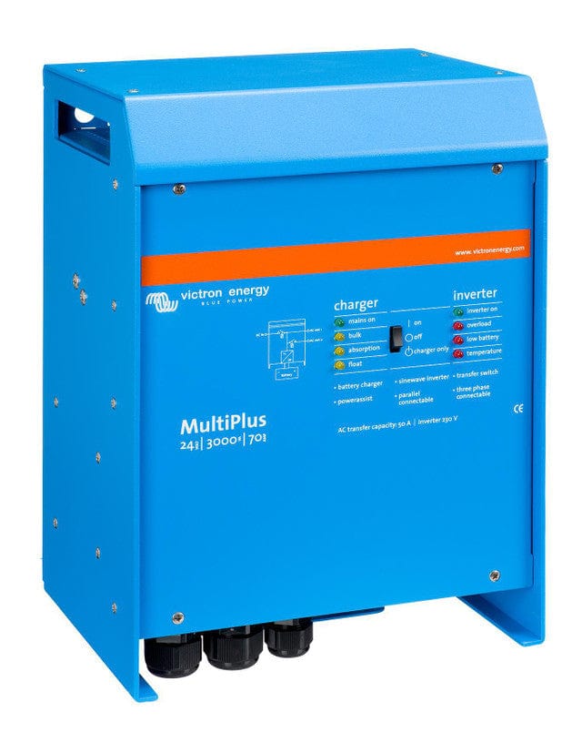 Signature Solar Solar Inverters Victron Energy Multiplus 24/3000 | 24V Input | 3000VA Output 120V VE.Bus | 70A Charger | Transfer Switch | UL 1741