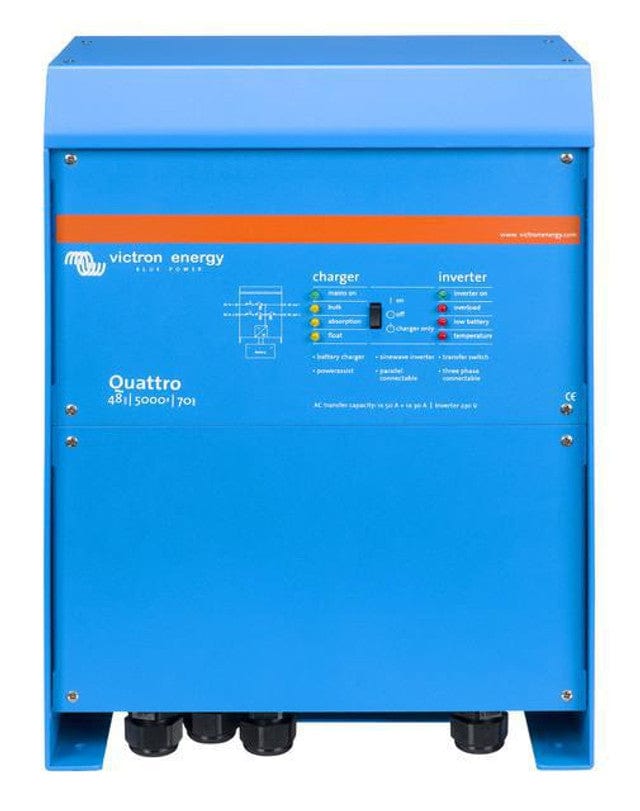 Signature Solar Solar Inverters Victron Quattro 48/5000 | 48V Input | 5000VA Output 120V | 70A Charger | Transfer Switch