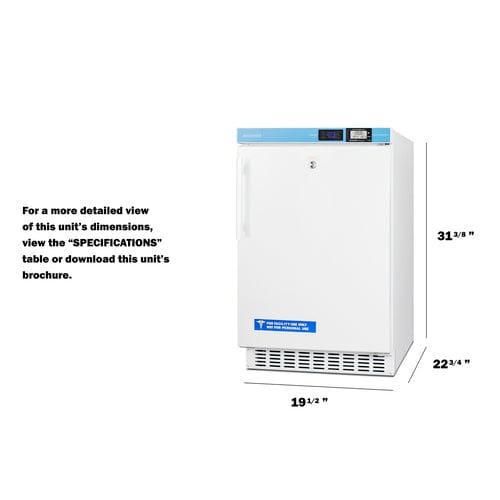 Summit Refrigerators Accucold 20&quot; Wide Built-In Pharmacy All-Freezer, ADA Compliant ACF33LCAL