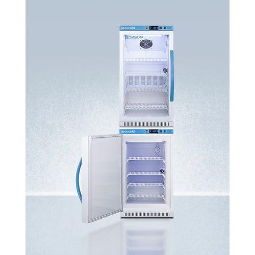 Summit Refrigerators Accucold 20&quot; Wide Performance Series All-Refrigerator/All-Freezer Combination ARG31PVBIADA-AFZ2PVBIADASTACKLHD