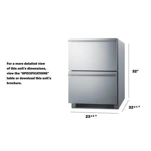 Summit Refrigerators Accucold 24&quot; Wide 2-Drawer All-Freezer, ADA Compliant ADFD2D24PNR