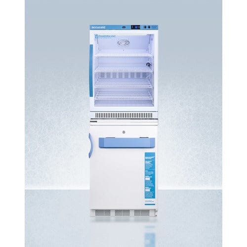 Summit Refrigerators Accucold 24" Wide All-Refrigerator/All-Freezer Combination ARG6PV-VT65MLSTACKMED2
