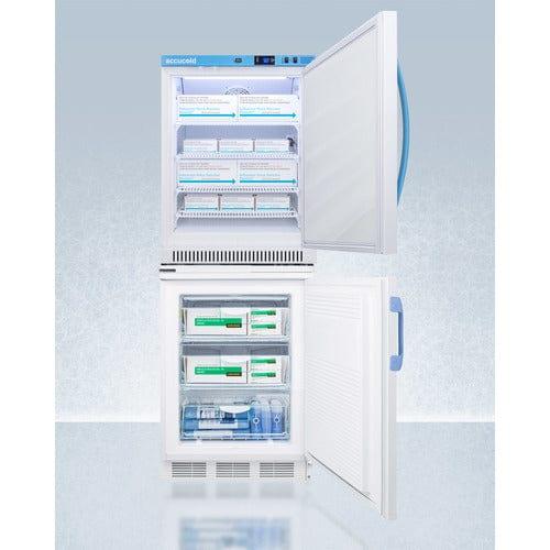 Summit Refrigerators Accucold 24" Wide All-Refrigerator/All-Freezer Combination ARS6PV-VT65MLSTACKMED2
