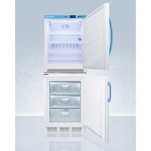 Summit Refrigerators Accucold 24" Wide All-Refrigerator/All-Freezer Combination ARS6PV-VT65MLSTACKMED2