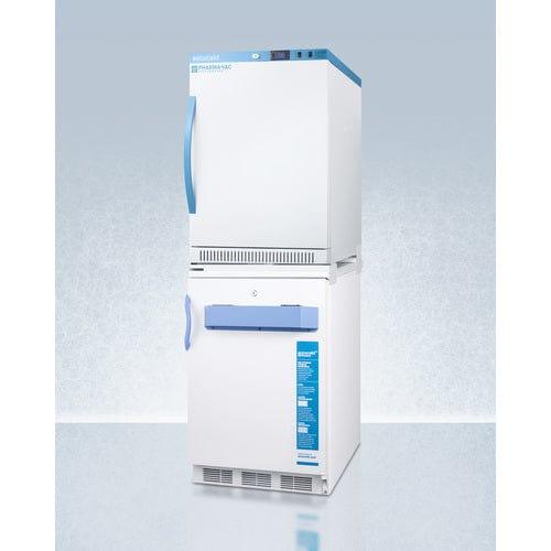 Summit Refrigerators Accucold 24" Wide All-Refrigerator/All-Freezer Combination ARS6PV-VT65MLSTACKMED2