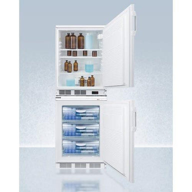 Summit Refrigerators Accucold 24" Wide All-Refrigerator/All-Freezer Combination FF7LW-VT65MLSTACKPRO
