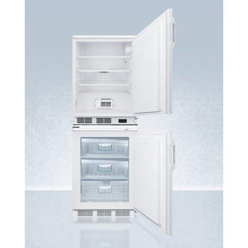 Summit Refrigerators Accucold 24" Wide All-Refrigerator/All-Freezer Combination FF7LW-VT65MLSTACKPRO