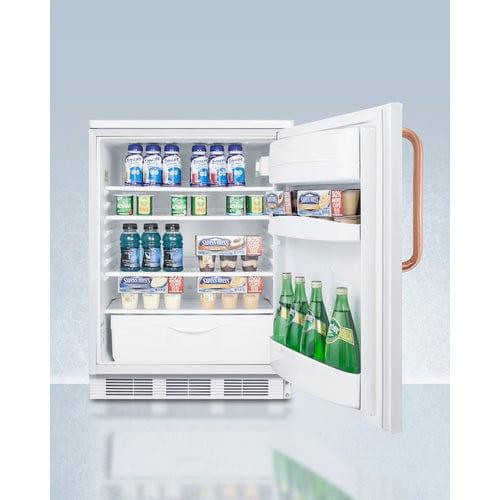 Summit Refrigerators Accucold 24&quot; Wide All-Refrigerator with Antimicrobial Pure Copper Handle FF6LWTBC