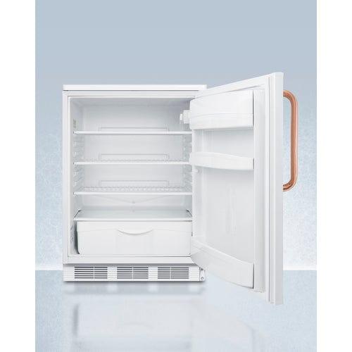 Summit Refrigerators Accucold 24&quot; Wide All-Refrigerator with Antimicrobial Pure Copper Handle FF6LWTBC