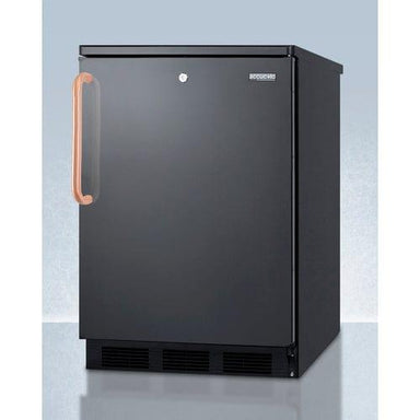 Summit Refrigerators Accucold 24" Wide All-Refrigerator with Antimicrobial Pure Copper Handle FF7LBLKTBC