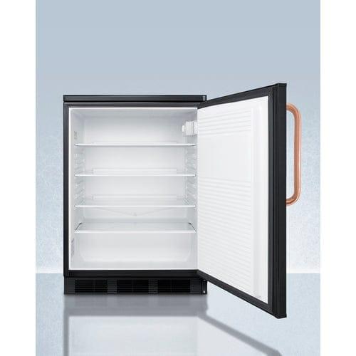 Summit Refrigerators Accucold 24&quot; Wide All-Refrigerator with Antimicrobial Pure Copper Handle FF7LBLKTBC