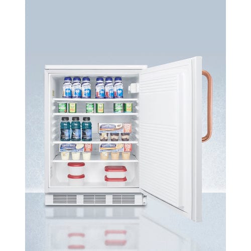 Summit Refrigerators Accucold 24&quot; Wide All-Refrigerator with Antimicrobial Pure Copper Handle FF7LWTBC