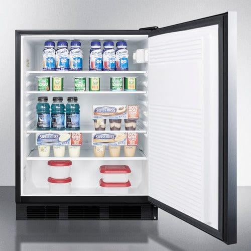 Summit Refrigerators Accucold 24" Wide Built-In All-Refrigerator, ADA Compliant FF7LBLKBISSHHADA