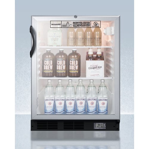 Summit Refrigerators Accucold 24&quot; Wide Built-In All-Refrigerator, ADA Compliant SCR600BGLBINZADA