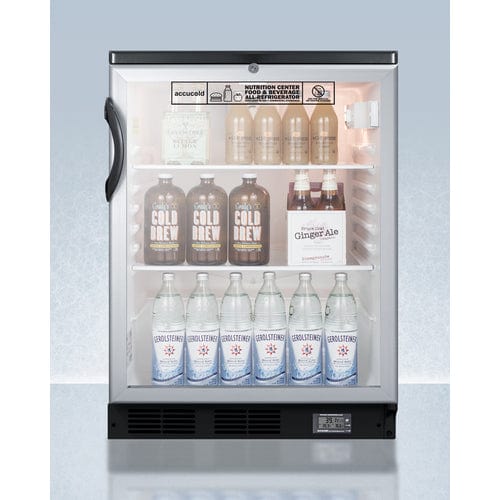 Summit Refrigerators Accucold 24&quot; Wide Built-In All-Refrigerator SCR600BGLBINZ