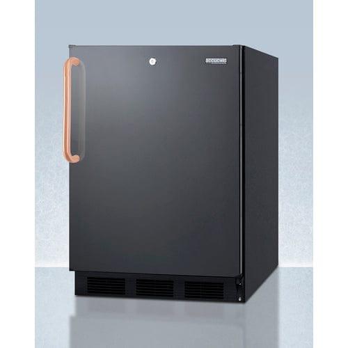 Summit Refrigerators Accucold 24" Wide Built-In All-Refrigerator with Antimicrobial Pure Copper Handle, ADA Compliant FF7LBLKBITBCADA