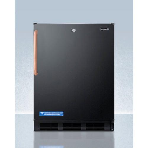 Summit Refrigerators Accucold 24" Wide Built-In All-Refrigerator with Antimicrobial Pure Copper Handle, ADA Compliant FF7LBLKBITBCADA