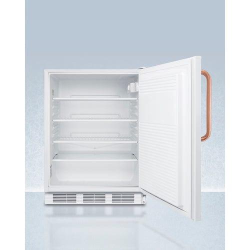 Summit Refrigerators Accucold 24" Wide Built-In All-Refrigerator with Antimicrobial Pure Copper Handle, ADA Compliant FF7LWBITBCADA