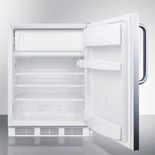 Summit Refrigerators Accucold 24&quot; Wide Built-In Refrigerator-Freezer, ADA Compliant CT66LWCSSADA