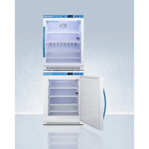 Summit Refrigerators Accucold 24&quot; Wide Performance Series All-Refrigerator/All-Freezer Combination ARG6PV-AFZ5PVBIADASTACK