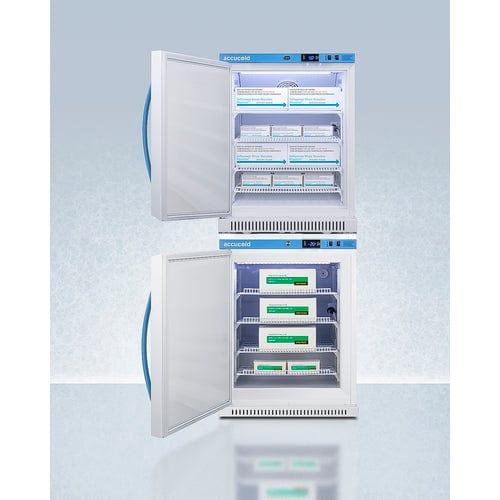 Summit Refrigerators Accucold 24&quot; Wide Performance Series All-Refrigerator/All-Freezer Combination ARS6PV-AFZ5PVBIADASTACKLHD