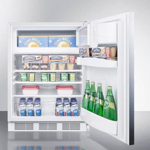 Summit Refrigerators Accucold 24&quot; Wide Refrigerator-Freezer, ADA Compliant CT66LWSSHHADA