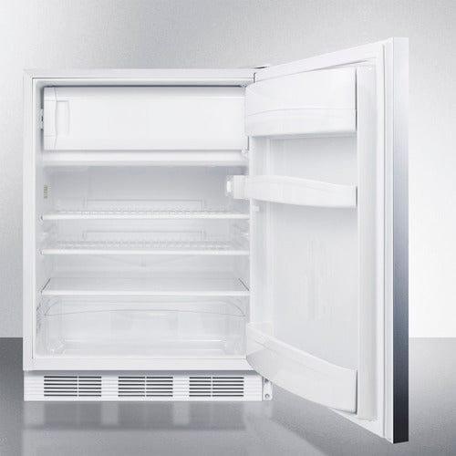 Summit Refrigerators Accucold 24&quot; Wide Refrigerator-Freezer, ADA Compliant CT66LWSSHHADA