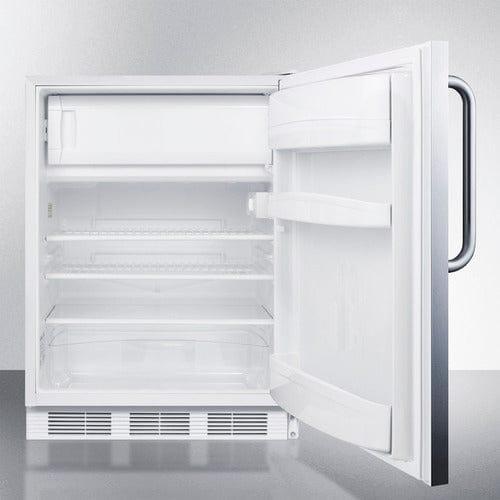 Summit Refrigerators Accucold 24" Wide Refrigerator-Freezer, ADA Compliant CT66LWSSTBADA