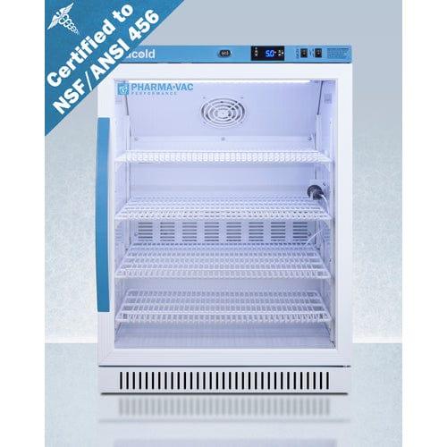 Summit Refrigerators Accucold 6 Cu.Ft. ADA Height Vaccine Refrigerator, Certified to NSF/ANSI 456 Vaccine Storage Standard ARG6PV456