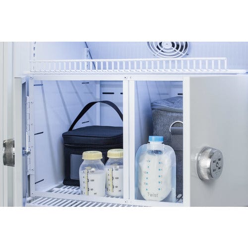 Summit Refrigerators Accucold 8 cu.ft. MOMCUBE Breast Milk Refrigerator/Microwave Combination MLRS8MCLK-SCM1000SS