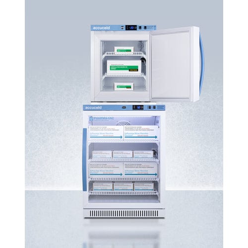 Summit Healthcare Refrigerator Accucold ARG6PV-AFZ1PVSTACK 24&quot; Wide Performance Series All-Refrigerator/All-Freezer Combination