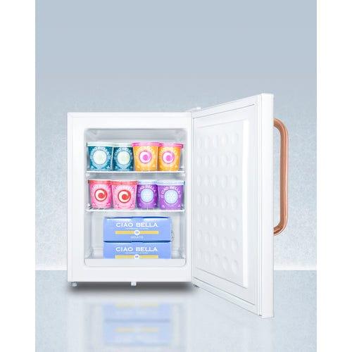 Summit Refrigerators Accucold Compact All-Freezer with Antimicrobial Pure Copper Handle FS30LTBC