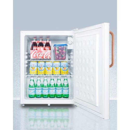 Summit Refrigerators Accucold Compact All-Refrigerator with Antimicrobial Pure Copper Handle FF28LWHTBC