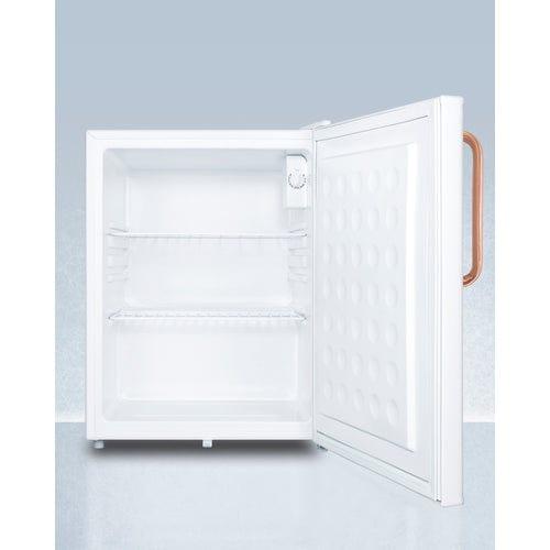 Summit Refrigerators Accucold Compact All-Refrigerator with Antimicrobial Pure Copper Handle FF28LWHTBC