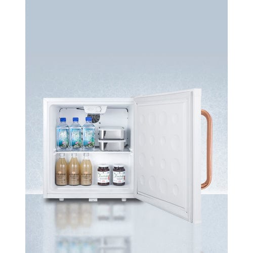 Summit Refrigerators Accucold Compact All-Refrigerator with Antimicrobial Pure Copper Handle FFAR23LTBC