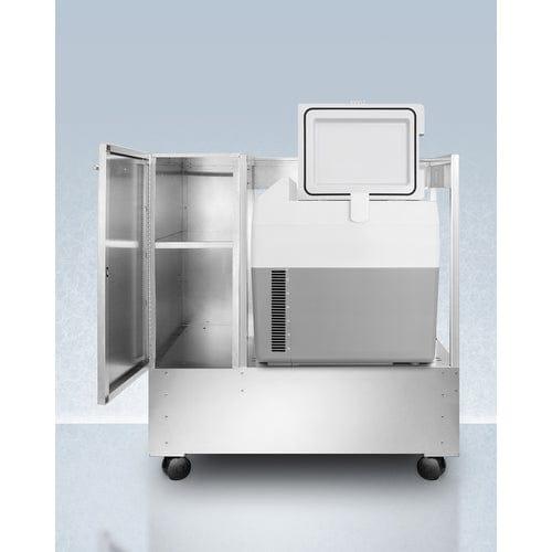 Summit Refrigerators Accucold Stainless Steel Cart with Portable Refrigerator/Freezer SPRF36CART