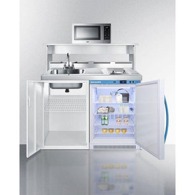 Summit Prefabricated Kitchens & Kitchenettes MomCube 48" Wide All-In-One Wellness Room Kitchenette with Microwave C48ELMCMW