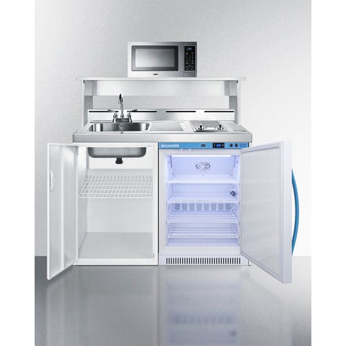 Summit Prefabricated Kitchens & Kitchenettes MomCube 48" Wide All-In-One Wellness Room Kitchenette with Microwave C48ELMCMW